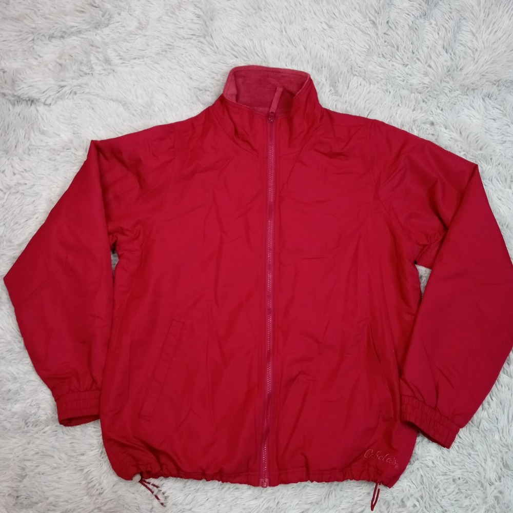 Cabelas Jacket Womens M Fleece Lined Full Zip Cinch Waist Pockets Outdoors